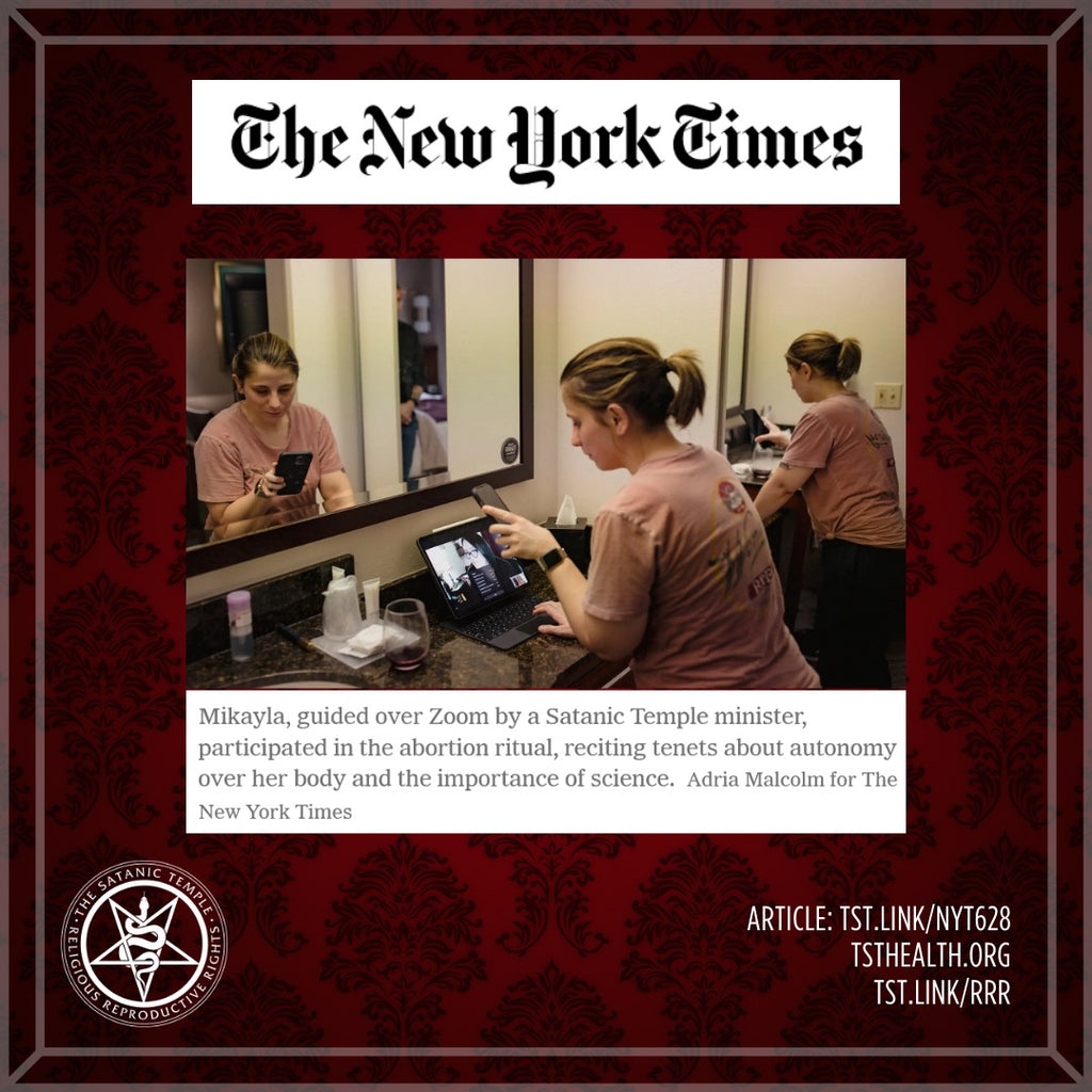 TST'S GROUNDBREAKING LEGAL ACTION FOR RELIGIOUS REPRODUCTIVE RIGHTS GAINS NATIONAL SPOTLIGHT ON THE FRONT PAGE OF THE NEW YORK TIMES