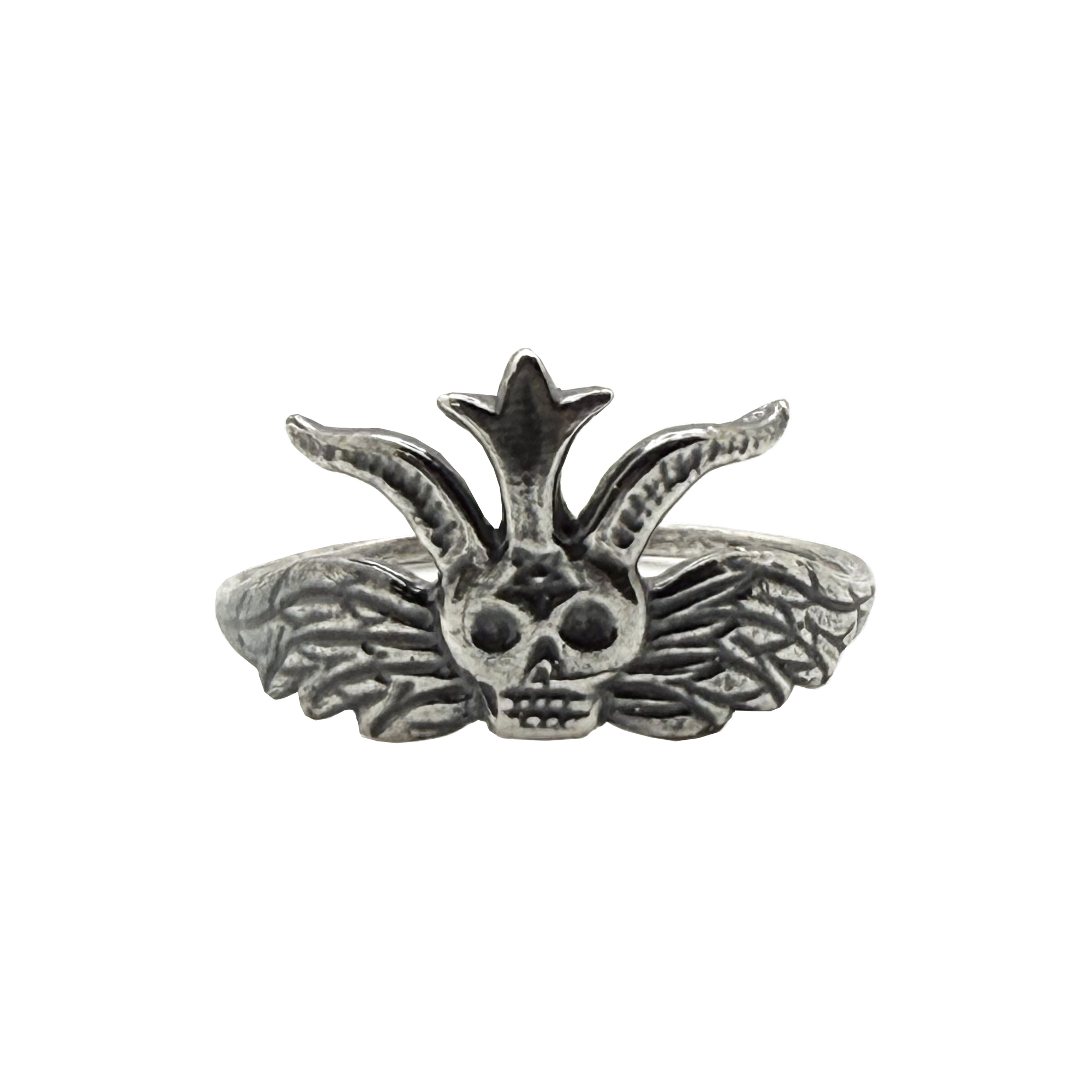 TST Winged Baphomet Silver Ring Created by Arcana Obscura