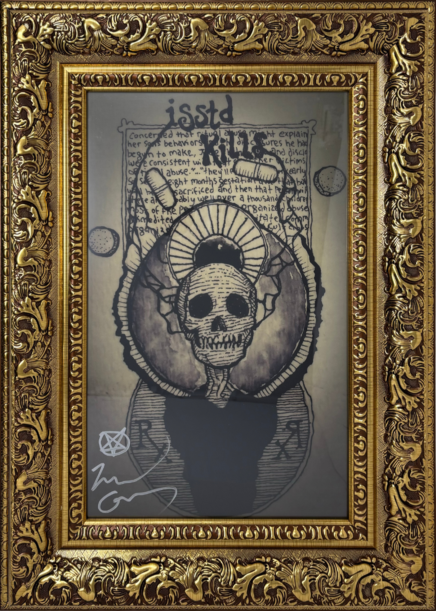 Signed and Framed 'ISSTD Kills' by Lucien Greaves