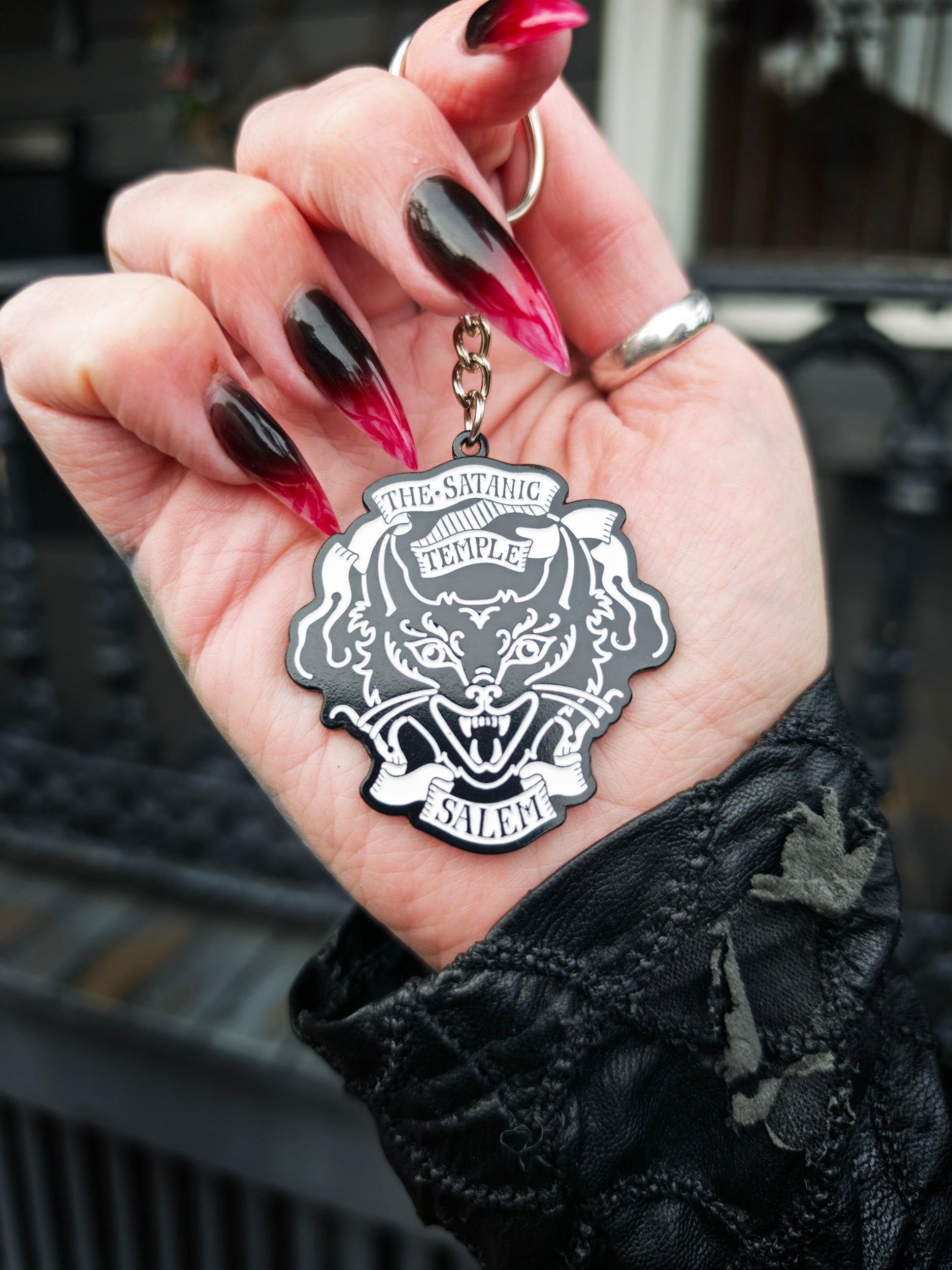 Salem Devil Kitty Logo Keychain
