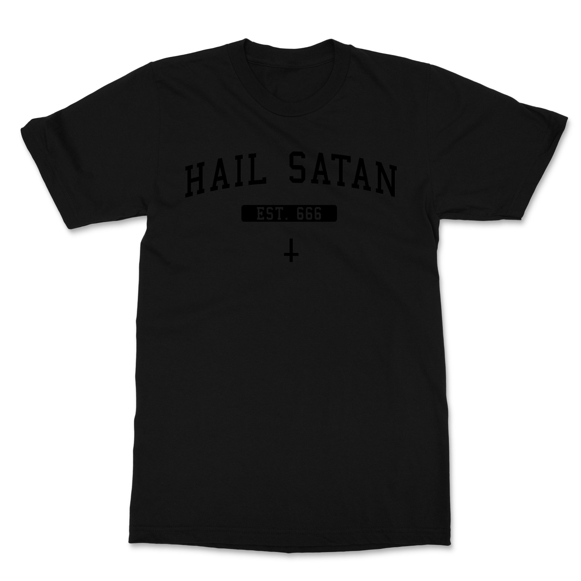 Hail Satan Black on Black T-Shirt